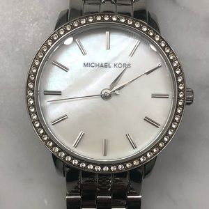 Michael Kors silver & mother of Pearl watch